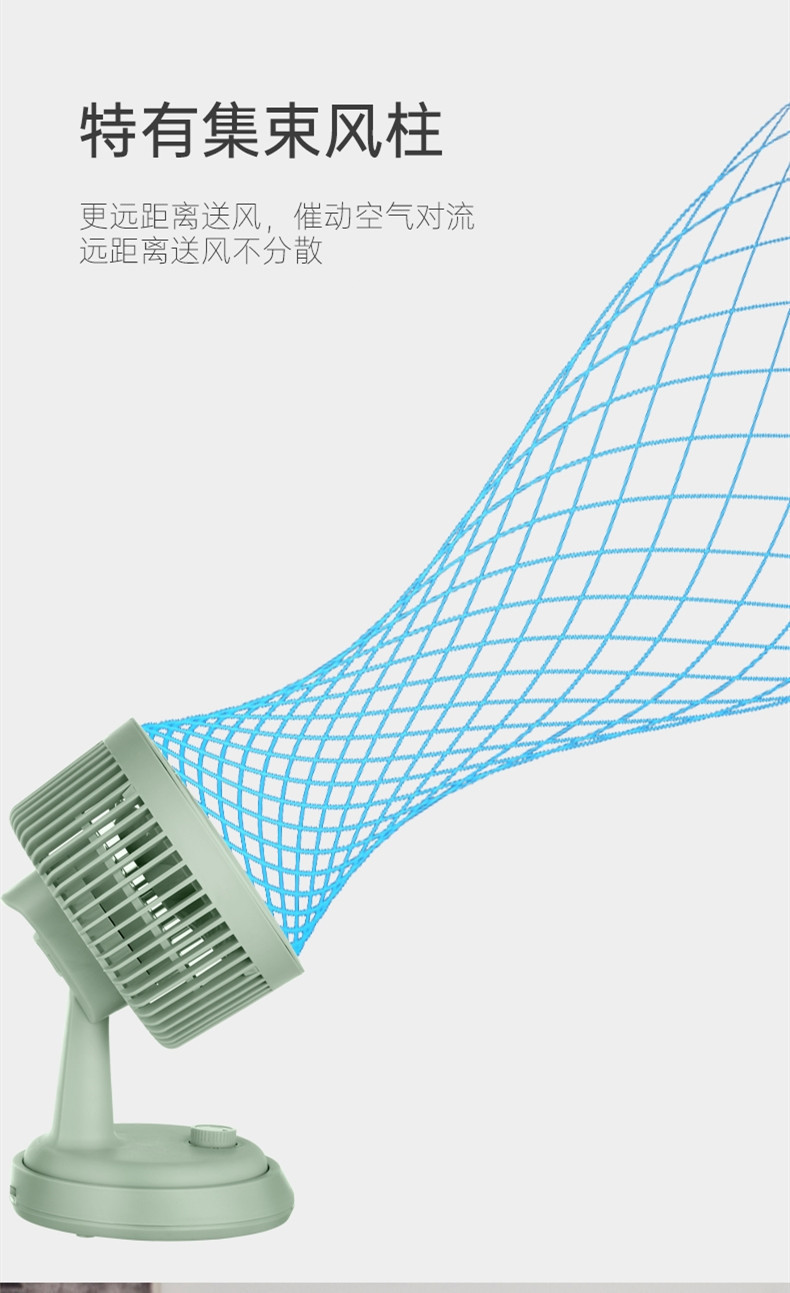 荣事达电风扇小型迷你空气循环扇家用桌面充电式小台扇办公室台式摇头电扇床上FX601A