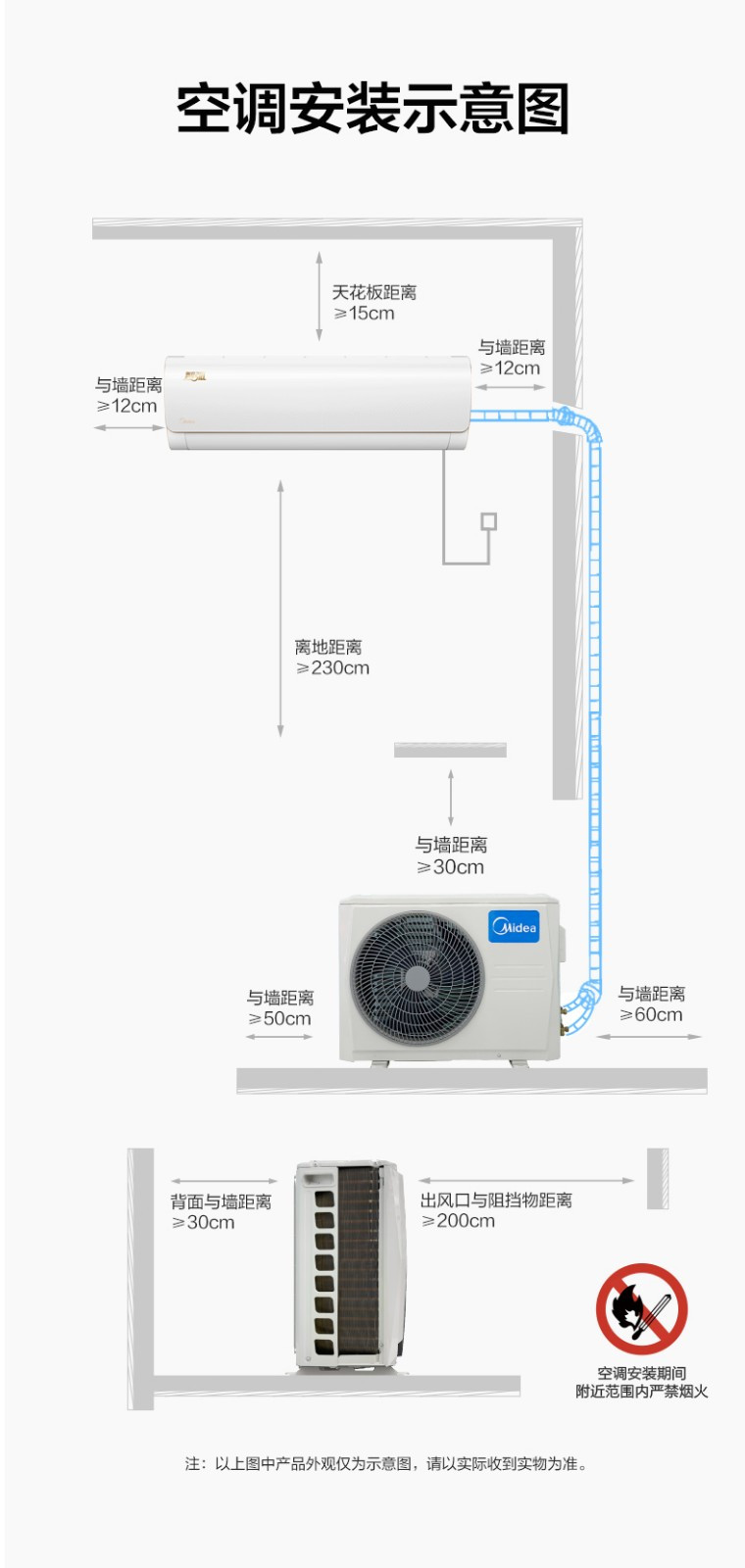 美的智弧变频冷暖大1匹大1.5匹空调挂机三级能效省电节能带遥控器KFR-35GW/N8MJA3混发