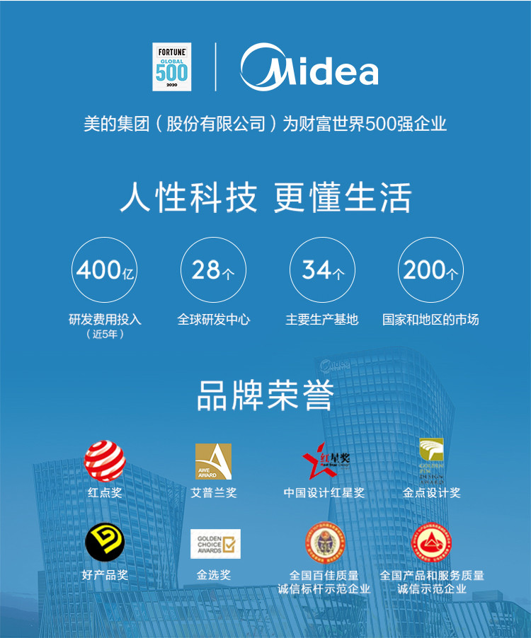 美的(Midea)家用电冰箱185升双开二门家用小户型电冰箱风冷小机身BCD-185WM(E)