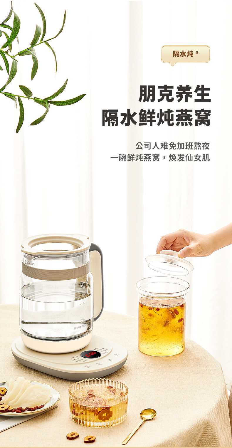 养生壶 煮茶器煎药壶烧水壶花茶壶电热水壶 1.6升家用办公套装全自动营养养生壶YSH1785