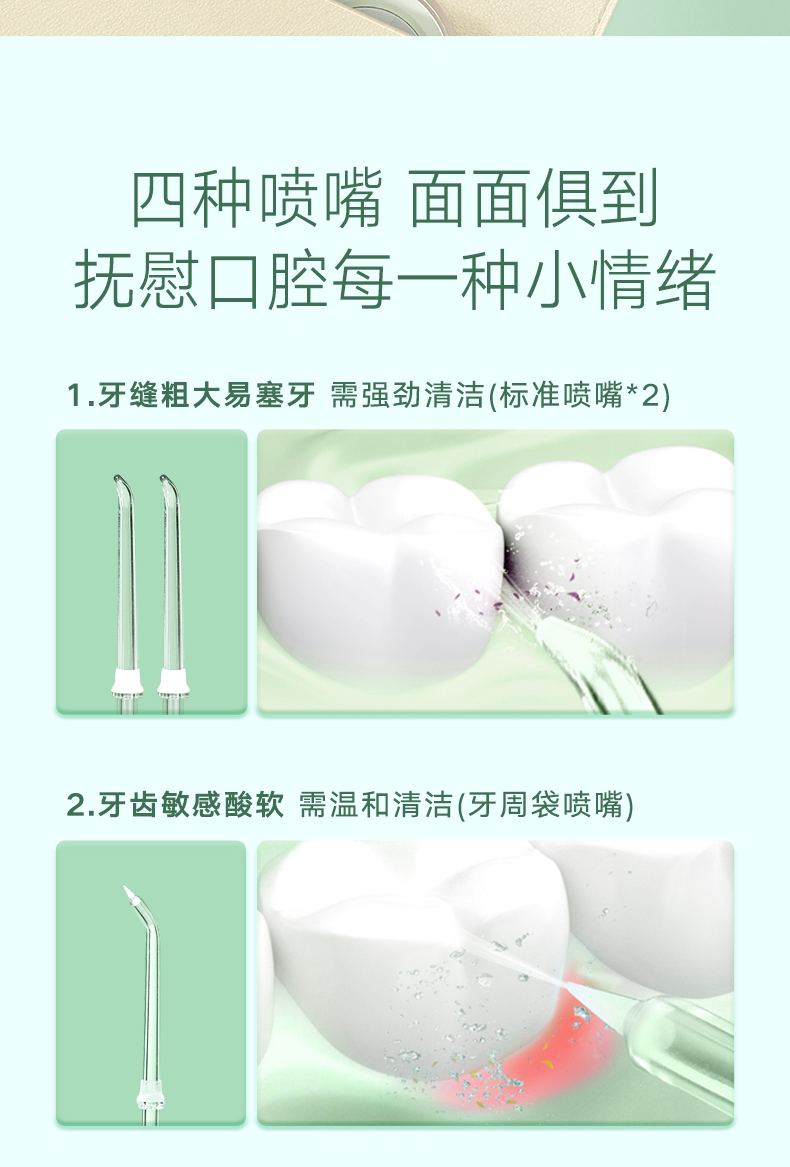美的/MIDEA 冲牙器便携式洗牙器电动洗牙神器折叠冲牙器