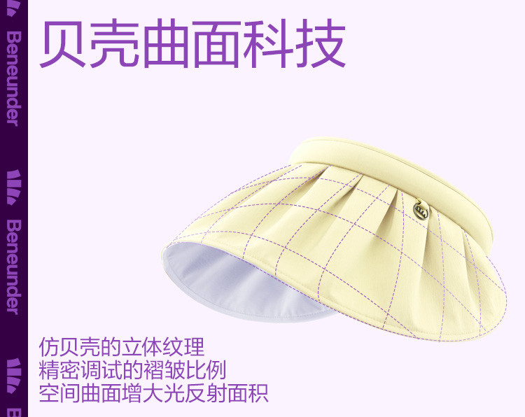 蕉下 纭际系列贝壳防晒空顶帽遮阳帽太阳帽UPF50+防紫外线