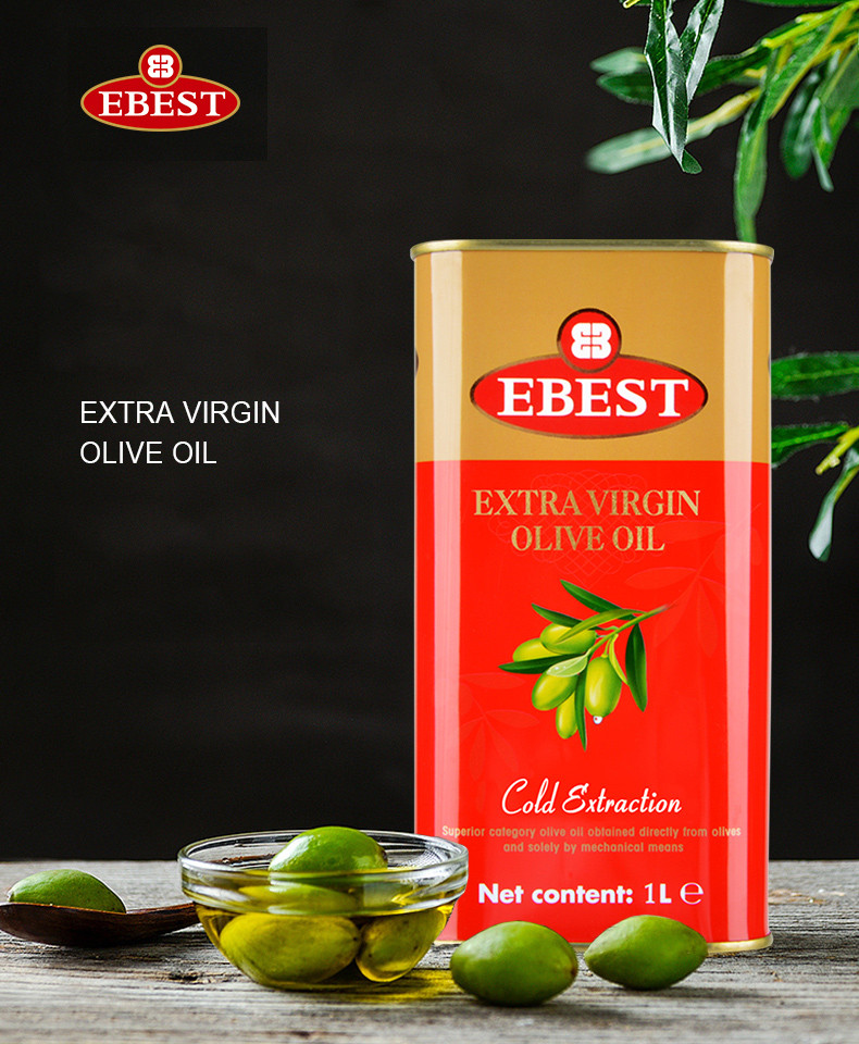 易贝斯特橄榄油 低温压榨榄橄食用油脂1L铁听装