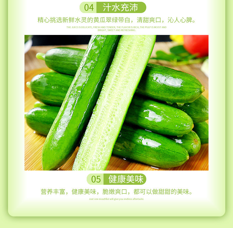 粤迎【领劵减5元】山东水果黄瓜脆甜小黄瓜生吃新鲜蔬菜3/5斤装