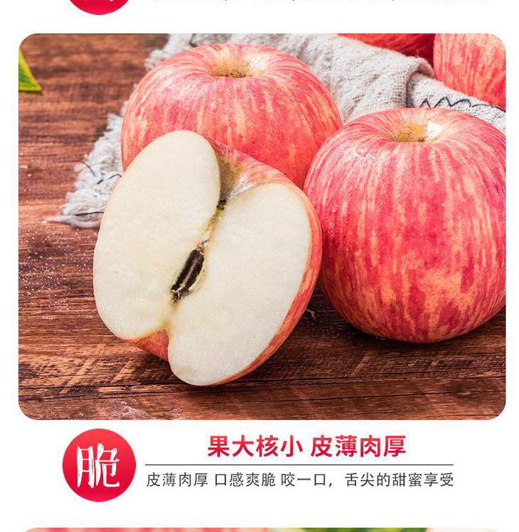 粤迎 【领劵减5元】陕西洛川红富士苹果新鲜富士脆甜水果