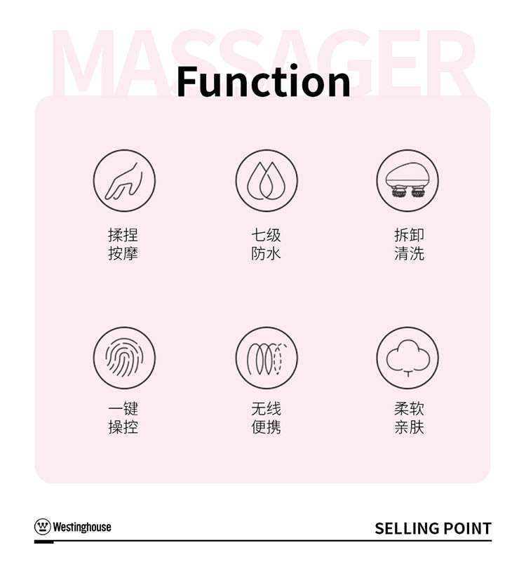 西屋/Westinghouse 干湿两用头部舒适按摩器 WTB101