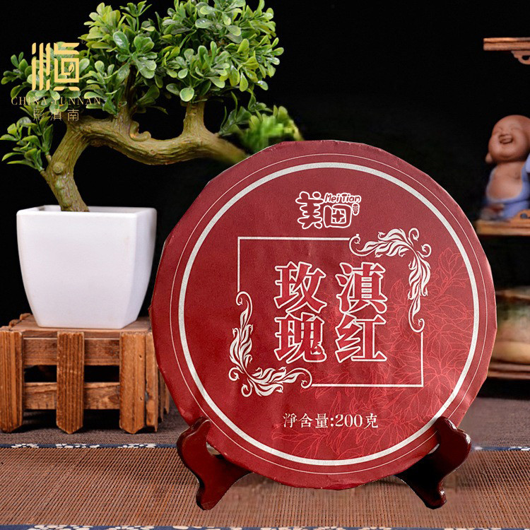 美田 玫瑰滇红红茶200g/饼