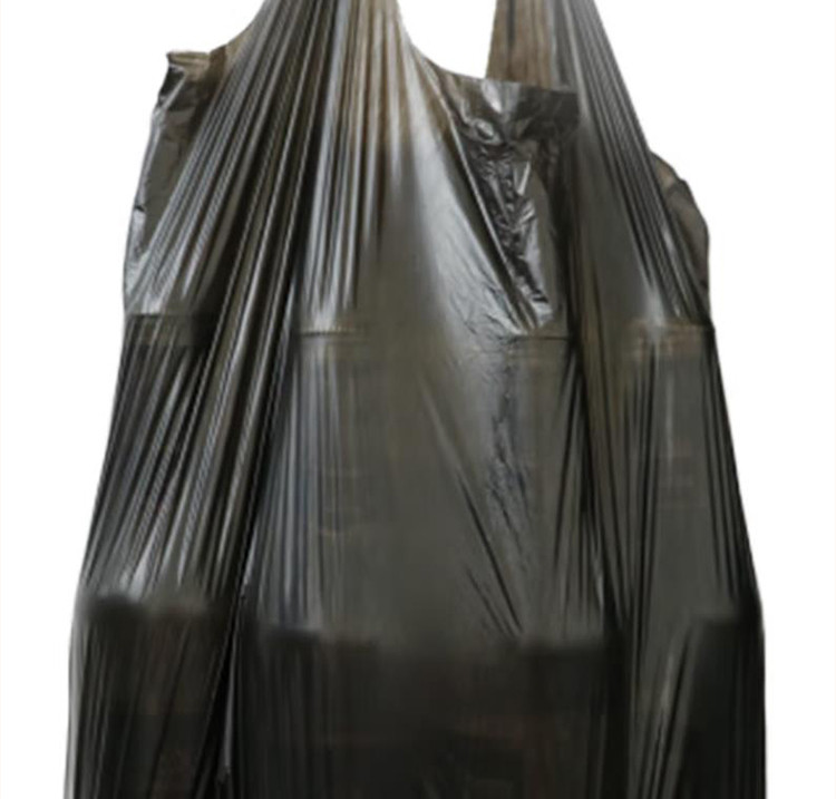  洁成 背心式垃圾袋加厚家用手提塑料袋黑色46*63cm*300只