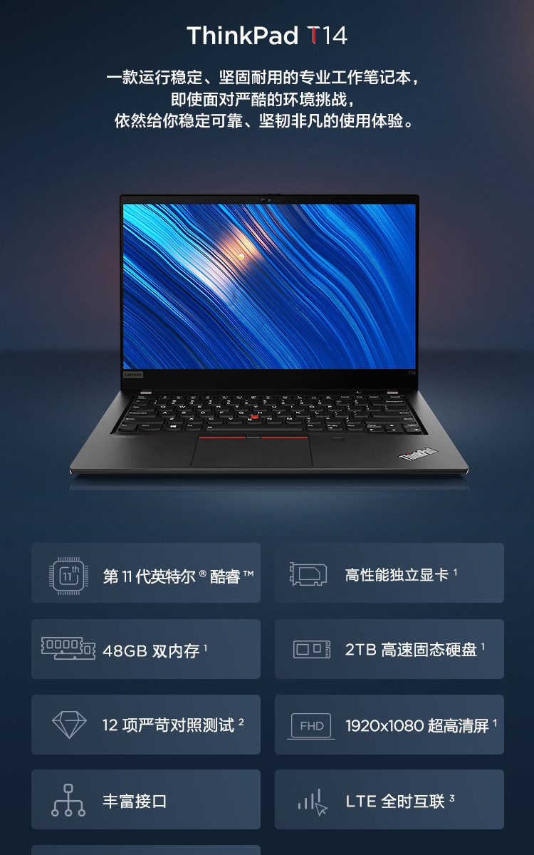 Thinkpad T14 R7-4750U 16G 512G工程师商务办公笔记本电脑