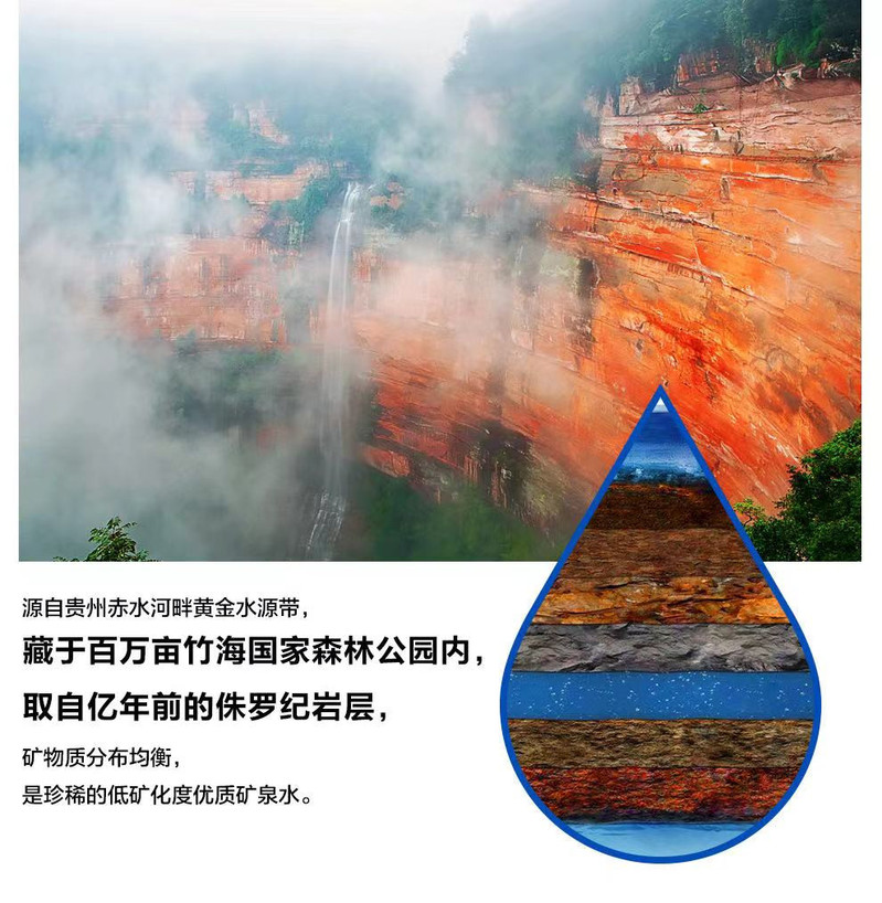海龙谷 贵州富锶弱碱性天然饮用矿泉水350毫升便携型