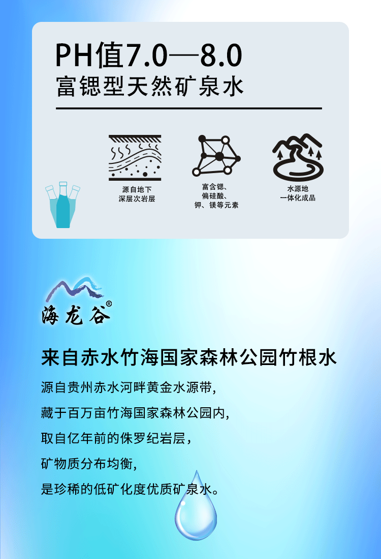 海龙谷 富锶型矿泉水 480ml*24瓶/箱 12公斤