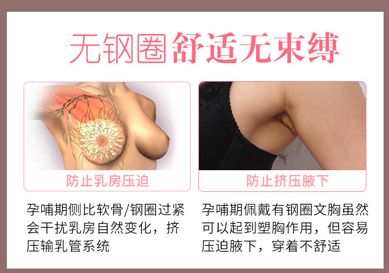 摩登孕妈 纯棉哺乳文胸无钢圈孕妇内衣大码前开扣喂奶夏季 怀孕期哺乳胸罩