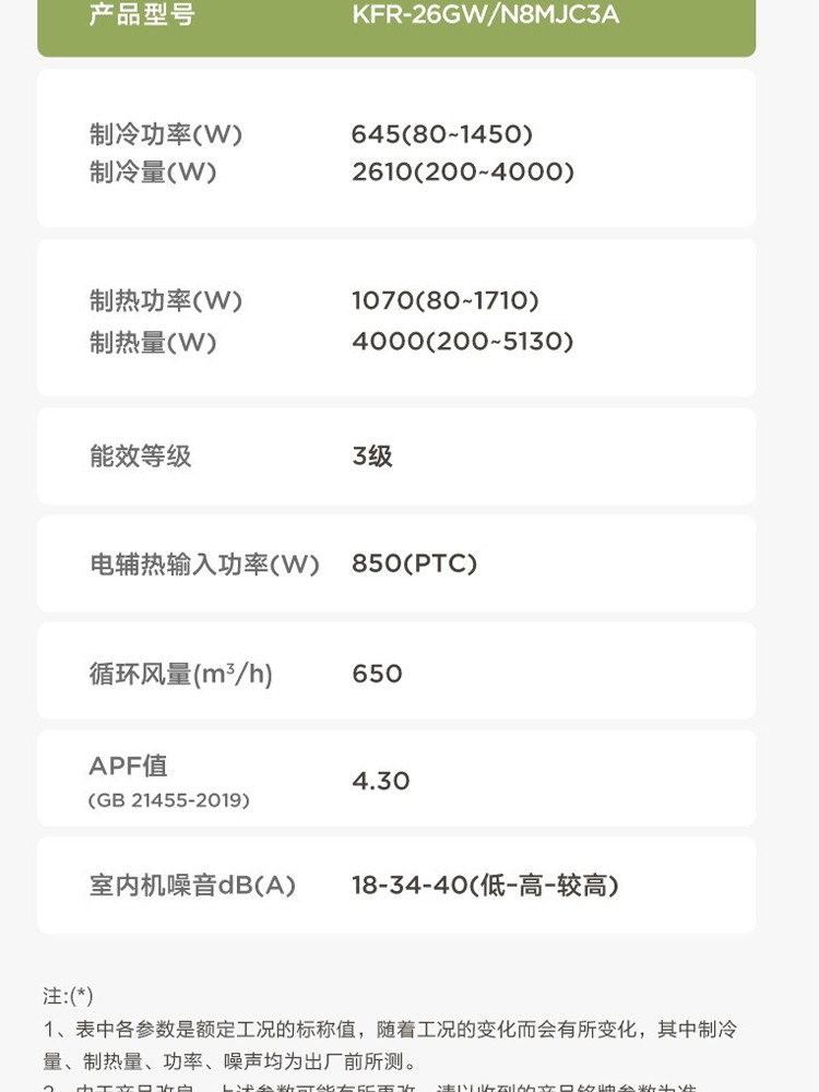 美的（Midea）1.5匹智能变频冷暖 壁挂式空调 升级大风口 风酷KFR-35GW/N8MJC3A