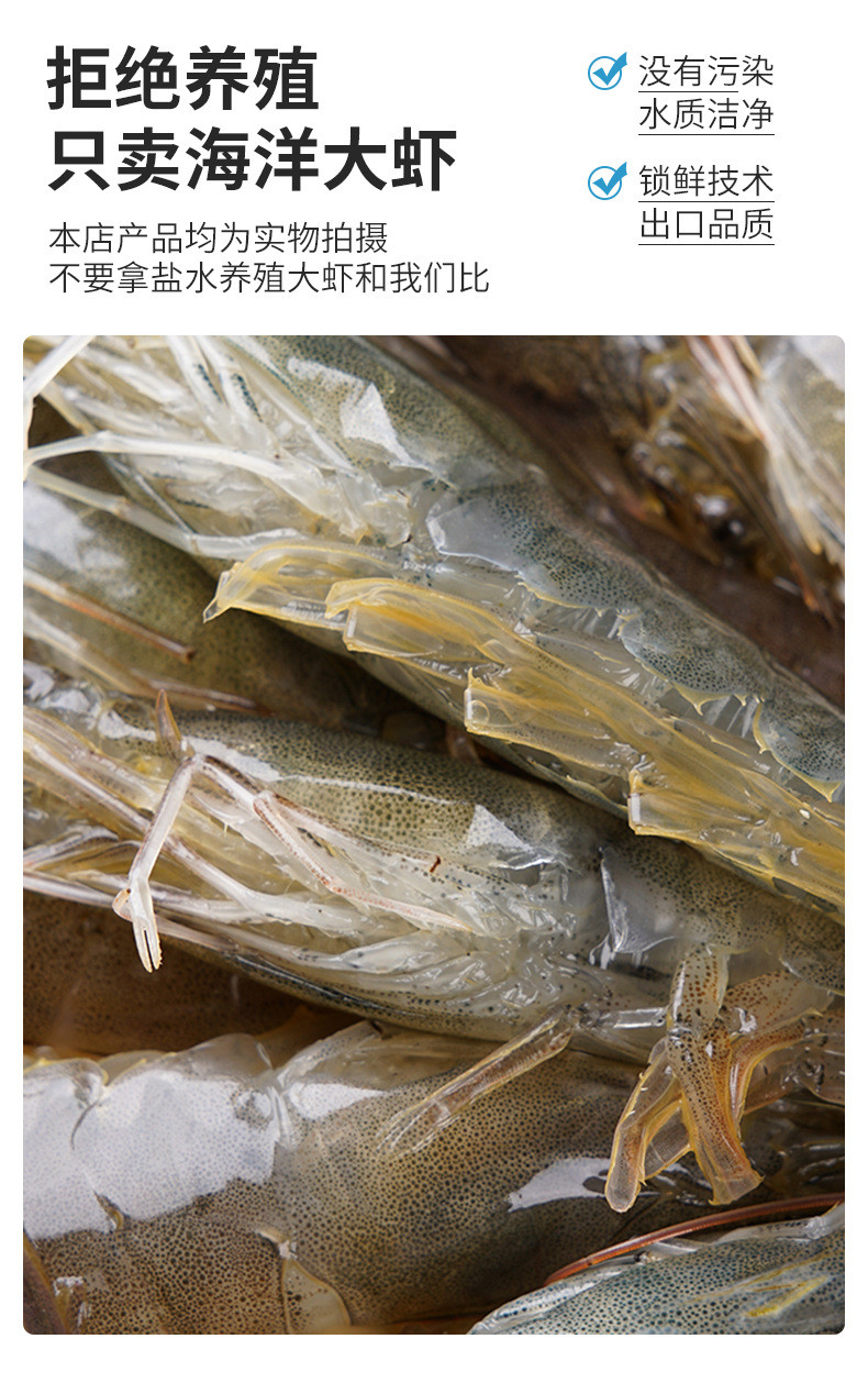 沃鲜汇 顺丰冷链 海水海捕大虾4斤鲜冻超大基围虾整箱【11月活动】