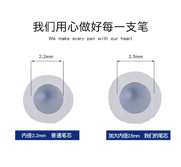 中性笔芯0.5mm全针管黑色蓝色红色学生用办公碳素水笔替芯