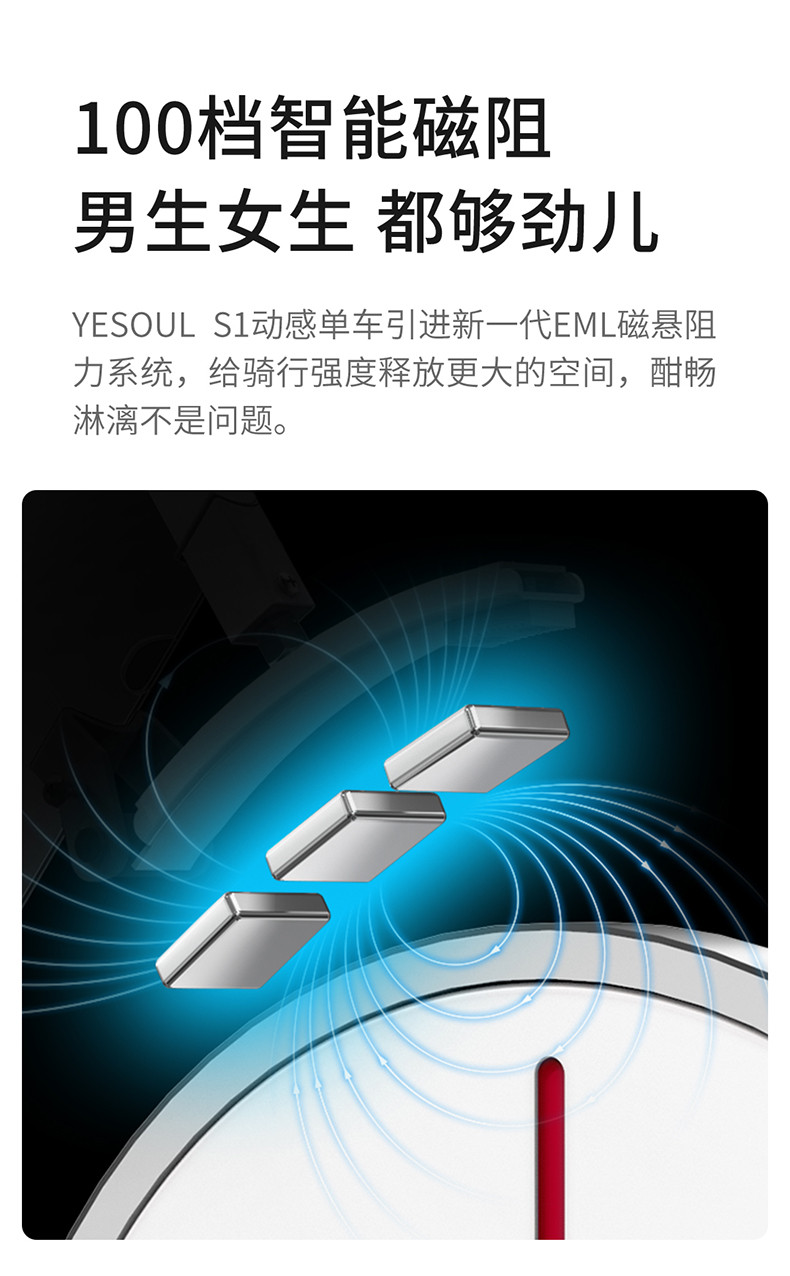 野小兽（YESOUL）【刘涛代言 】家用动感单车静音运动器材健身车室内脚踏自行车 S1-蓝牙版-象牙