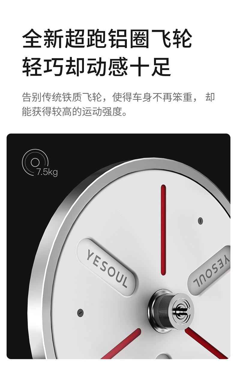 野小兽（YESOUL）【刘涛代言 】家用动感单车静音运动器材健身车室内脚踏自行车 S1-蓝牙版-象牙