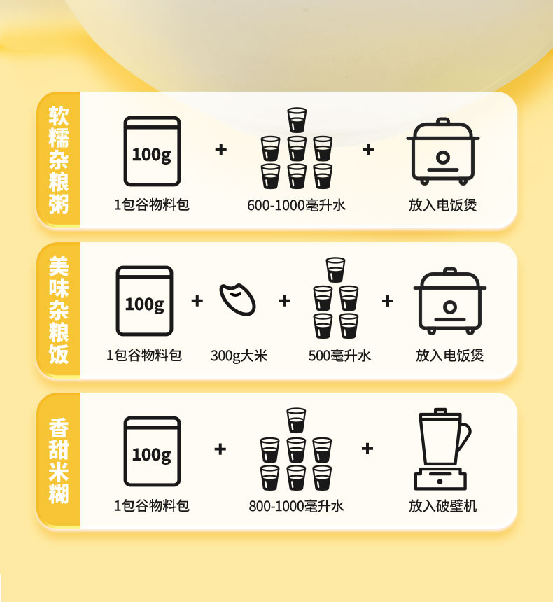 梦思香 【拍7袋发10袋】五谷杂粮粥100克粗粮小包装 每日早餐粥