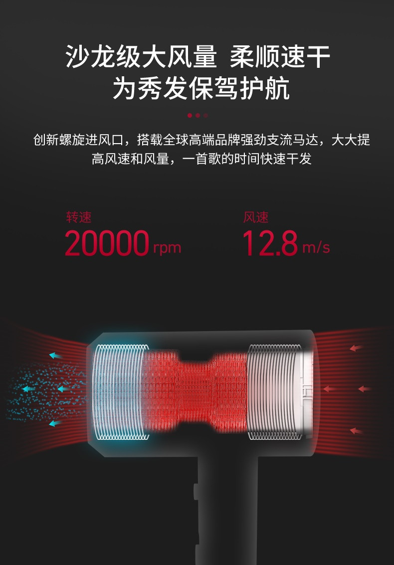 超人/SID 电吹风家用大功率2000瓦学生宿舍用便携式负离子电吹风筒RD2030