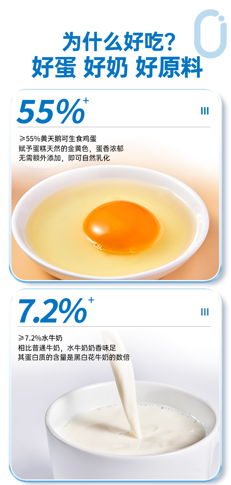 黄天鹅 x大师小点 水牛奶蛋糕 300克*2盒 孩子爱吃的健康蛋糕