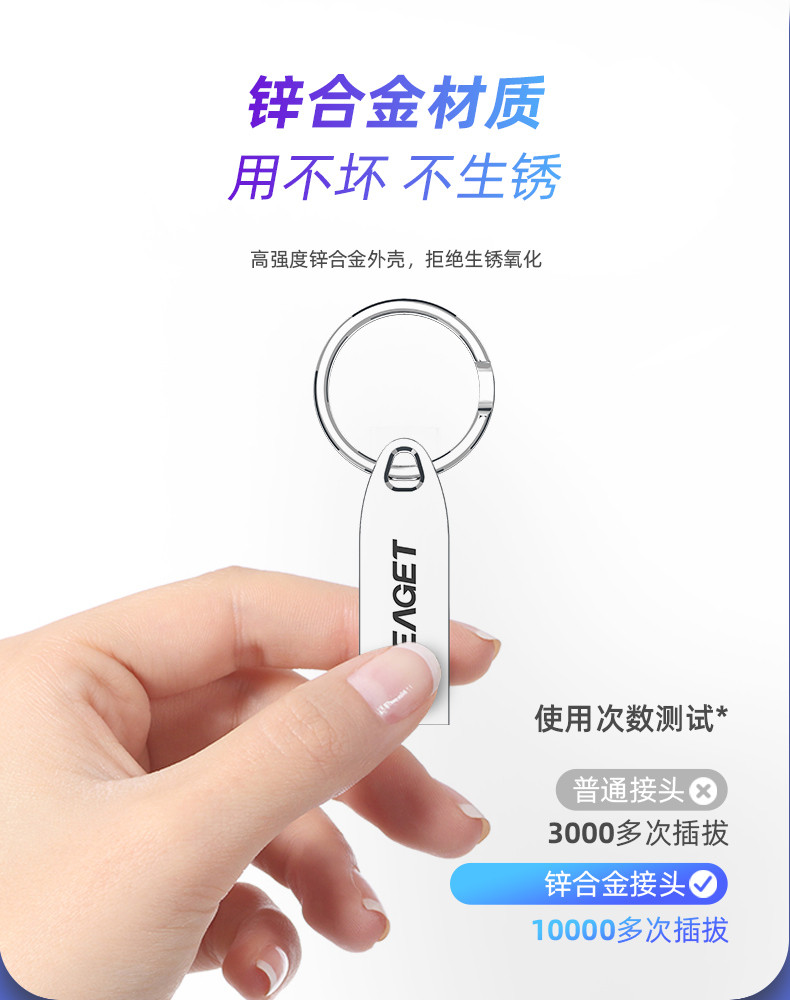 忆捷（EAGET） U3金属USB2.0简约U盘32G