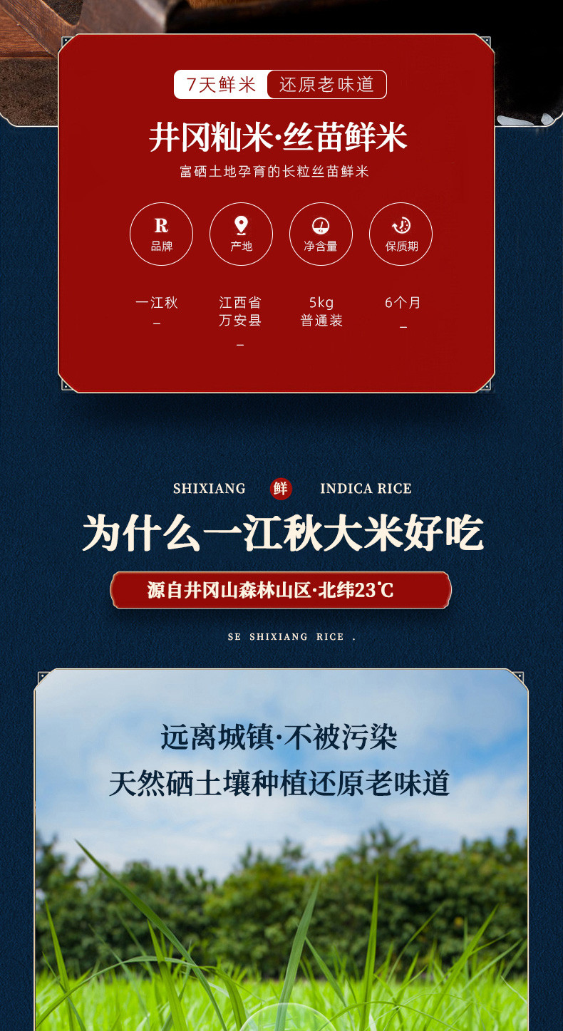 一江秋大米井冈山煲仔饭专用丝苗米长粒香新大米10斤新米