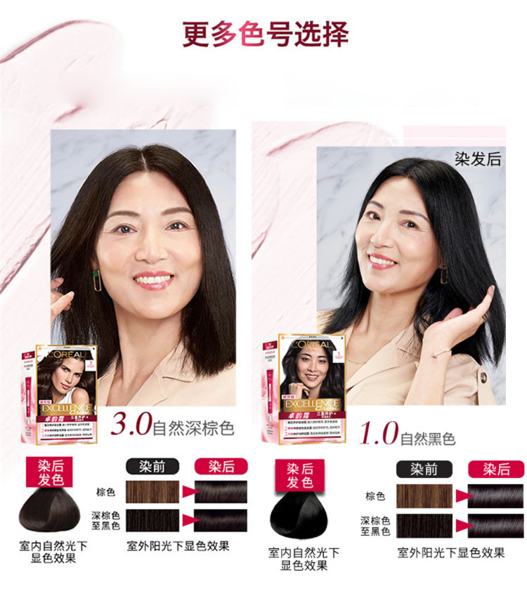 欧莱雅/LOREAL 卓韵霜赋活养护染发霜1号