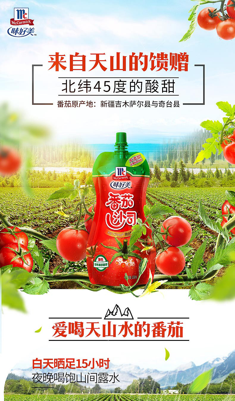 味好美（McCormicK） 番茄沙司挤挤装330g*1袋三明治首选美味无极限