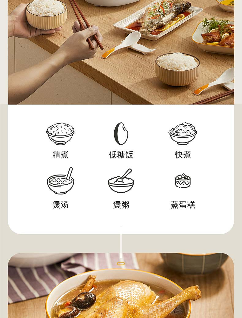 HYUNDAI 【邮乐官方直播间】电饭煲 多功能低轻糖古法沥糖家用煮饭煲