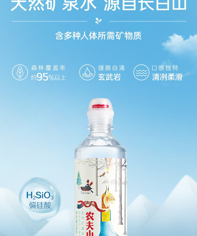 农夫山泉 天然矿泉水（运动盖）535ml*24瓶整箱装