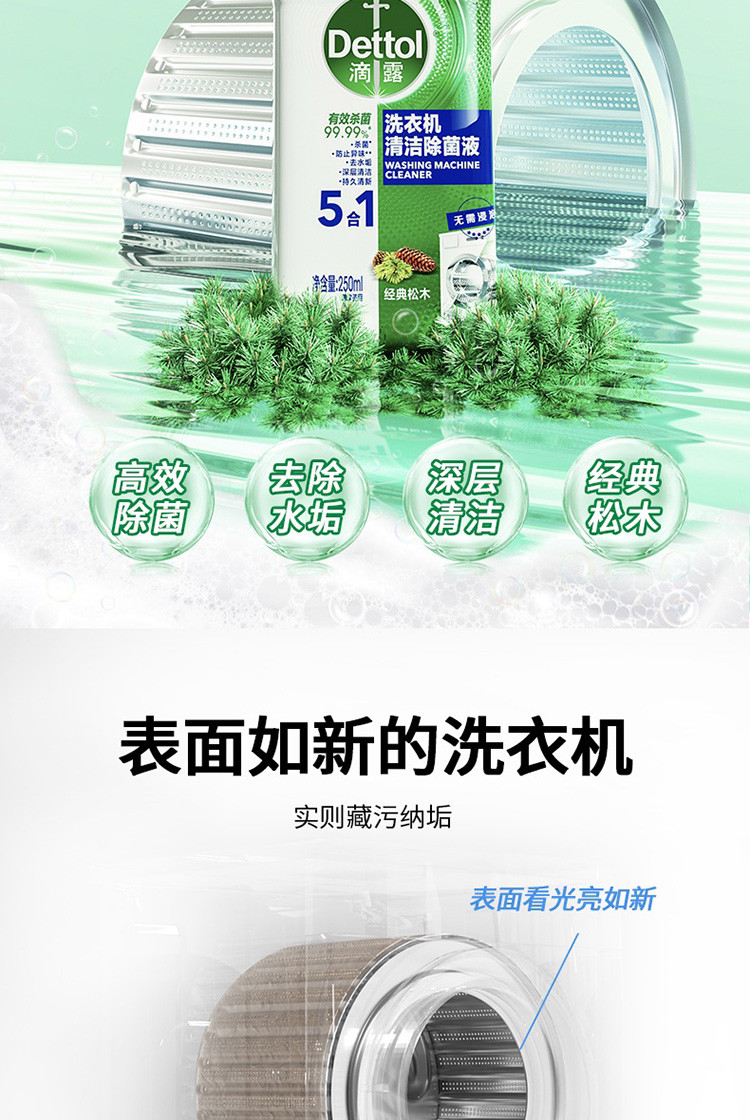 滴露/Dettol 洗衣机清洁除菌液松木250ml