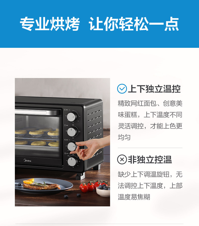 美的/MIDEA 迷你烤箱家用烘焙25升大容量