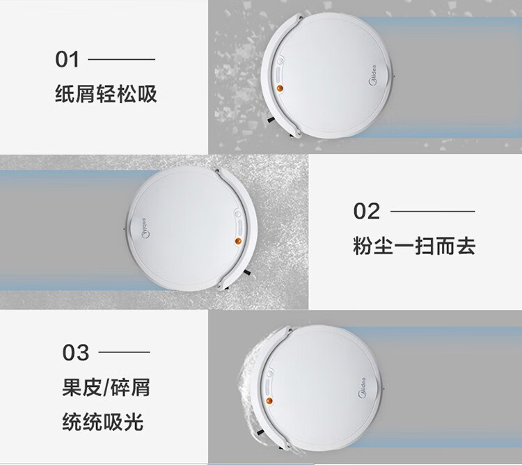 美的/MIDEA 美的/MIDEA 扫吸一体 全自动超薄规划路线 遥控控制 智能扫地机器人Q5