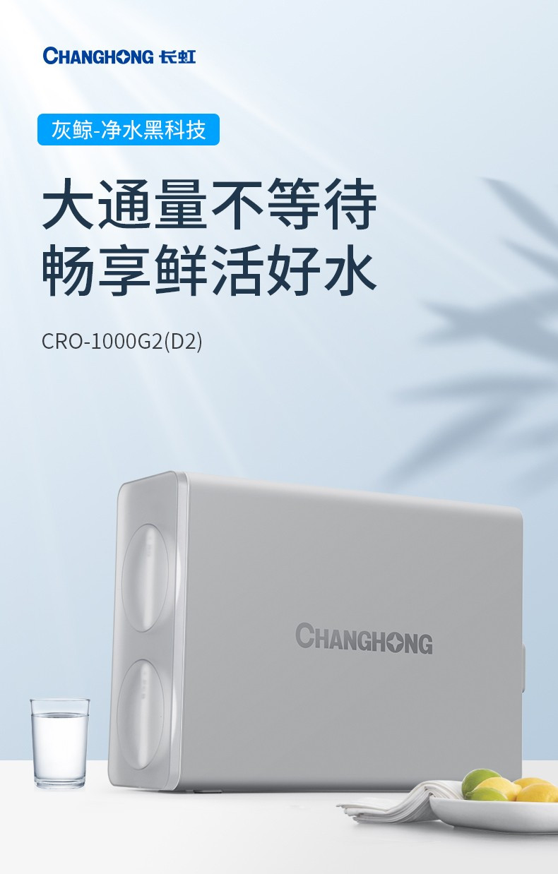 长虹/CHANGHONG 长虹（CHANGHONG） 1000G 净水器 5年长效滤芯 低废水比 畅享鲜活好水