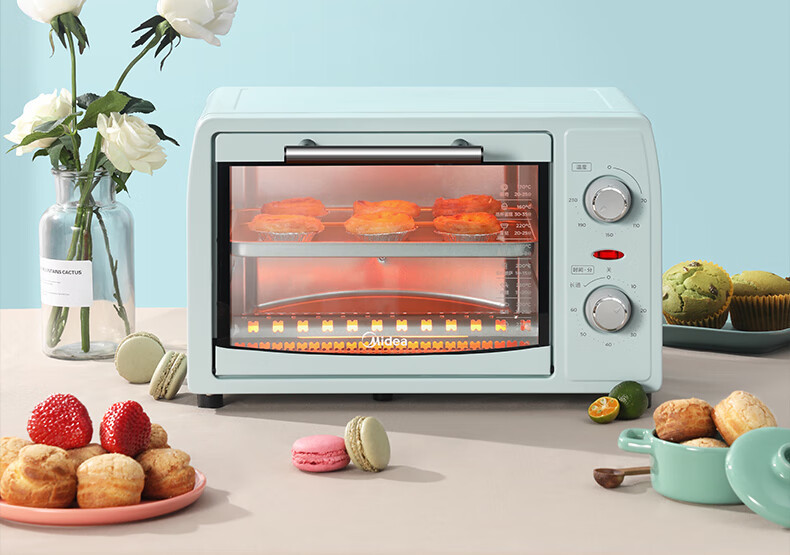 美的/MIDEA 美的（Midea） PT12B0 家用台式迷你电烤箱 12L 网红烤箱 机械式操作烘焙烘烤 电烤箱