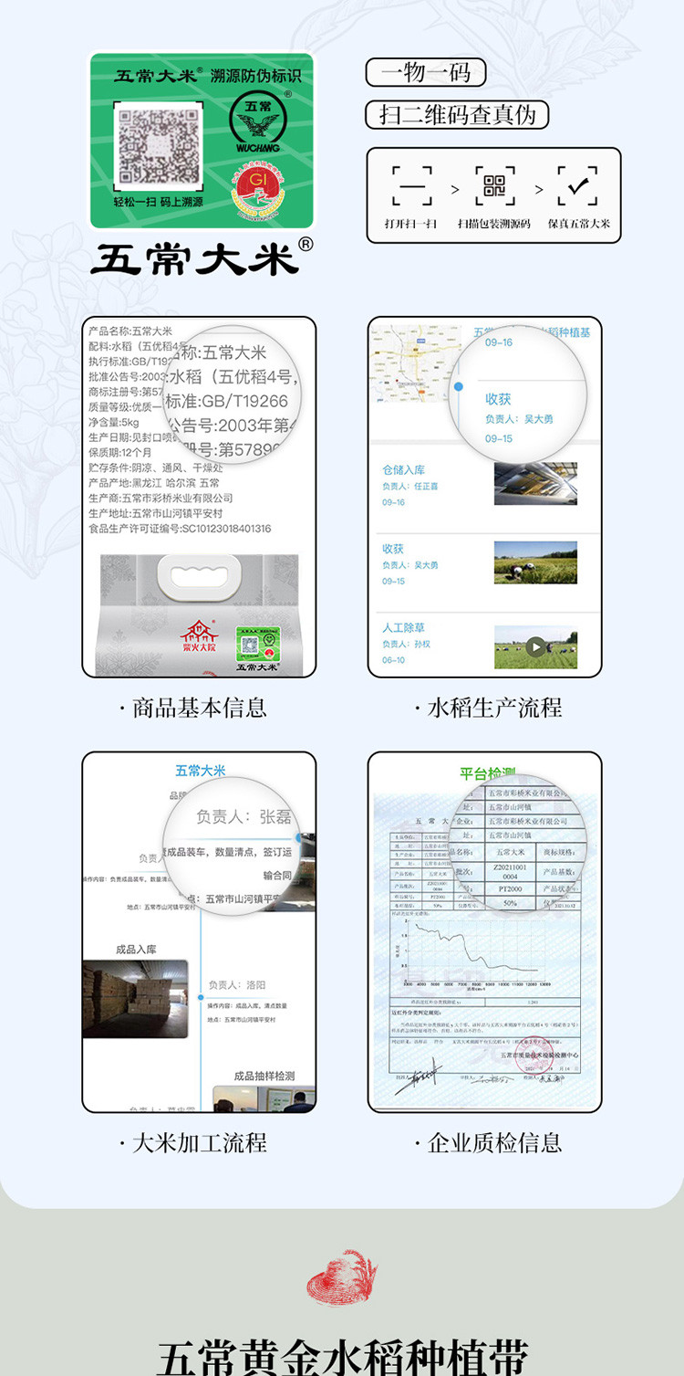 柴火大院 政府官方溯源有机五常大米5kg天然纯正，五常鹰标、地标认证、有机认证