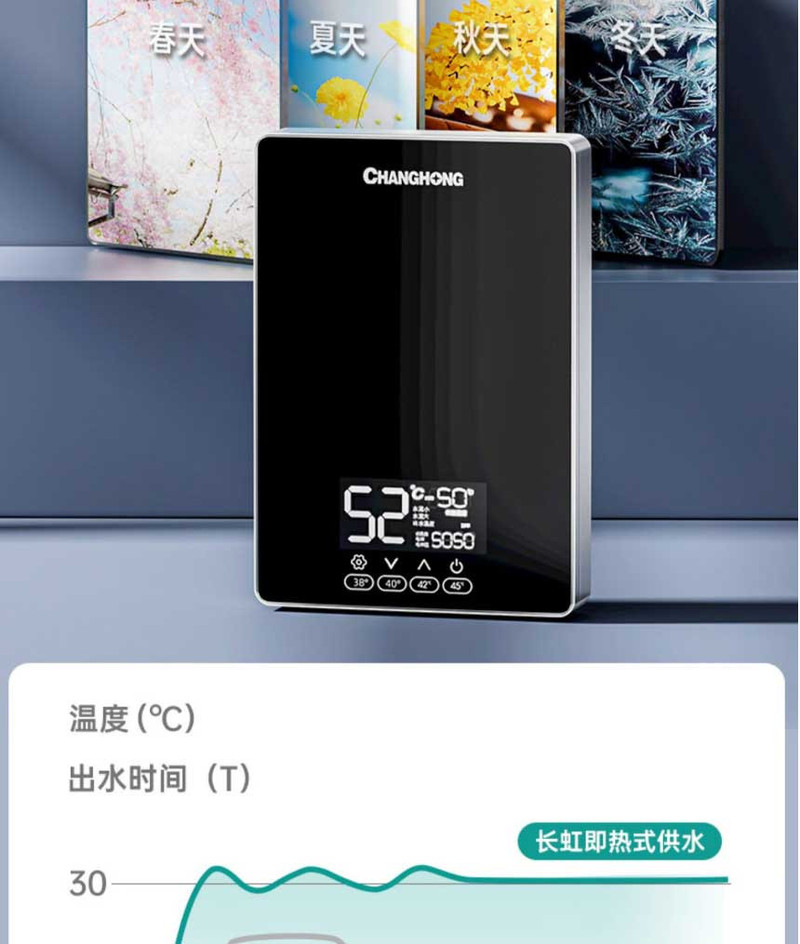 长虹/CHANGHONG 即热式变频恒温家用卫生间加热器小厨宝DC-6【雅典黑】600