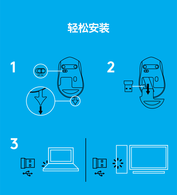 罗技/Logitech 罗技B330 静音无线鼠标企业版(黑色) 默认规格