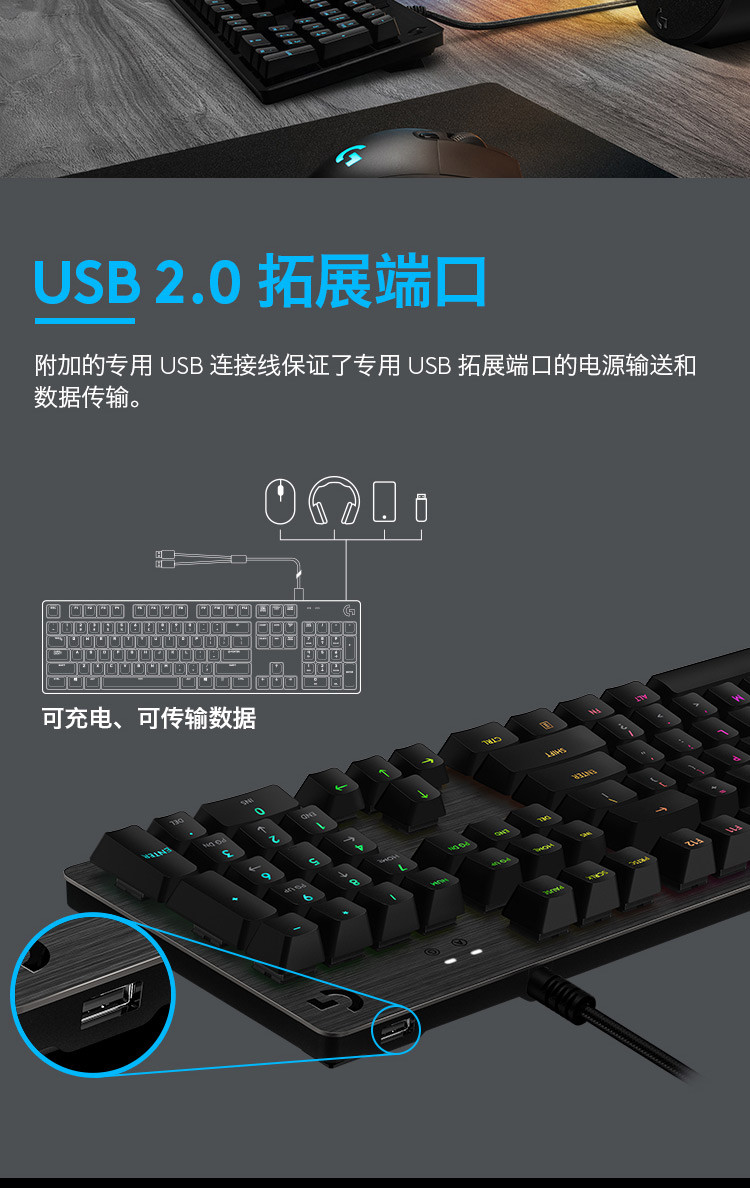 罗技/Logitech 罗技G512 CARBON RGB 机械游戏键盘 默认规格