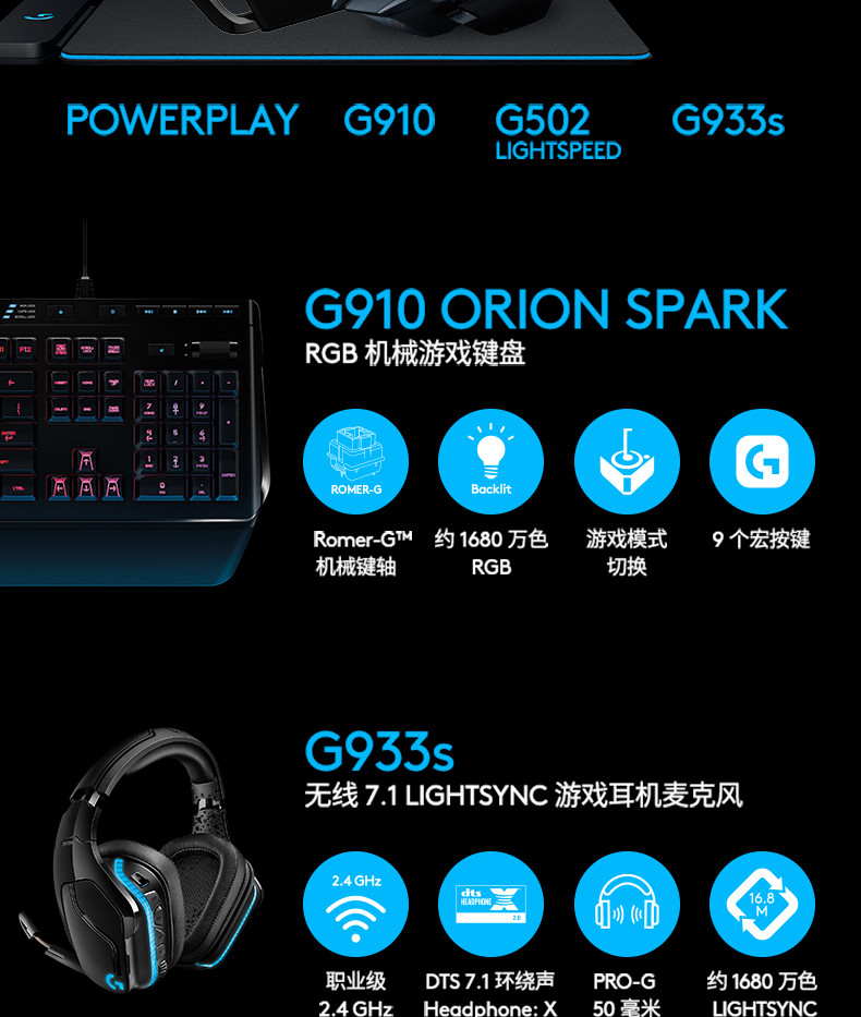 罗技/Logitech 罗技G502 无线游戏鼠标 默认规格