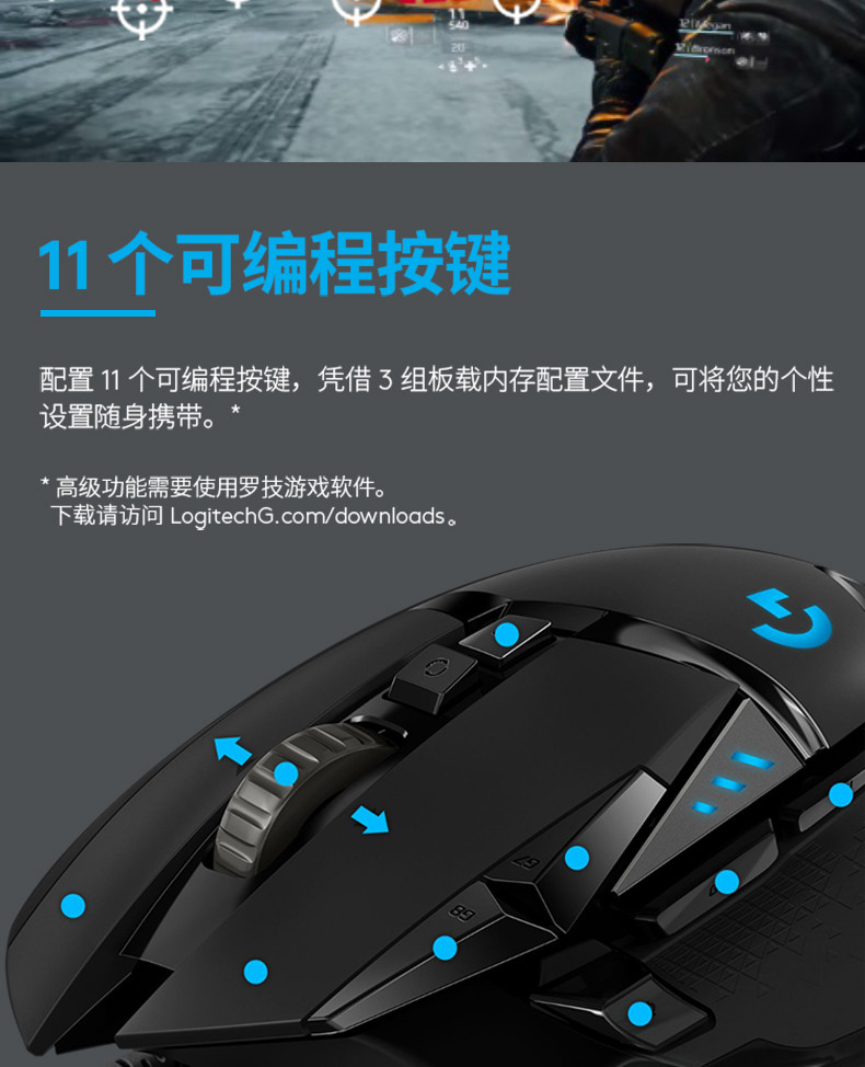 罗技/Logitech 罗技G502 HERO 主宰者游戏鼠标 默认规格