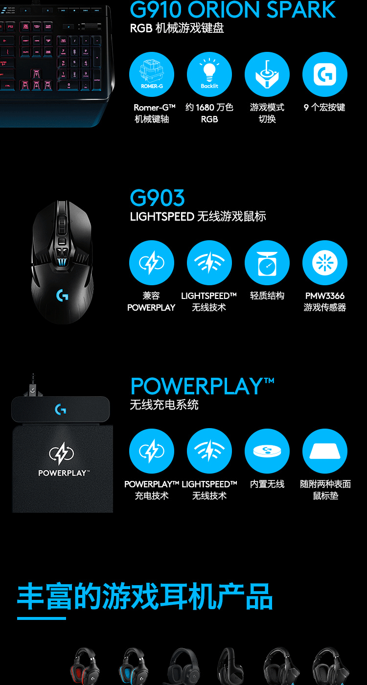 罗技/Logitech 罗技G933S 无线游戏耳机麦克风 默认规格