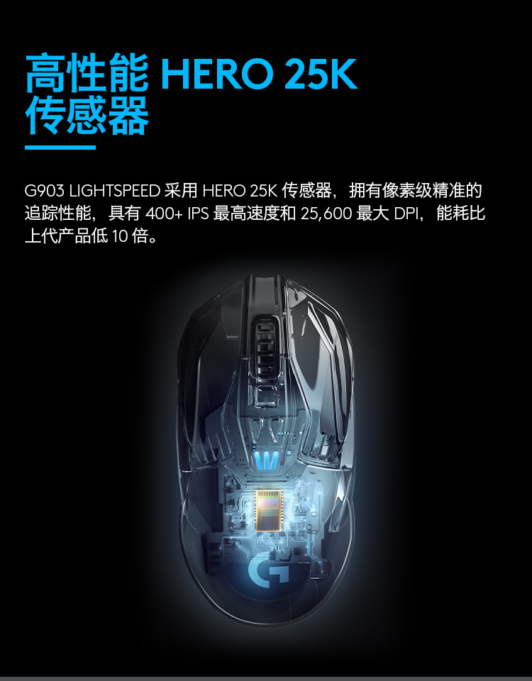 罗技/Logitech 罗技G903 LIGHTSPEED无线游戏鼠标 默认规格