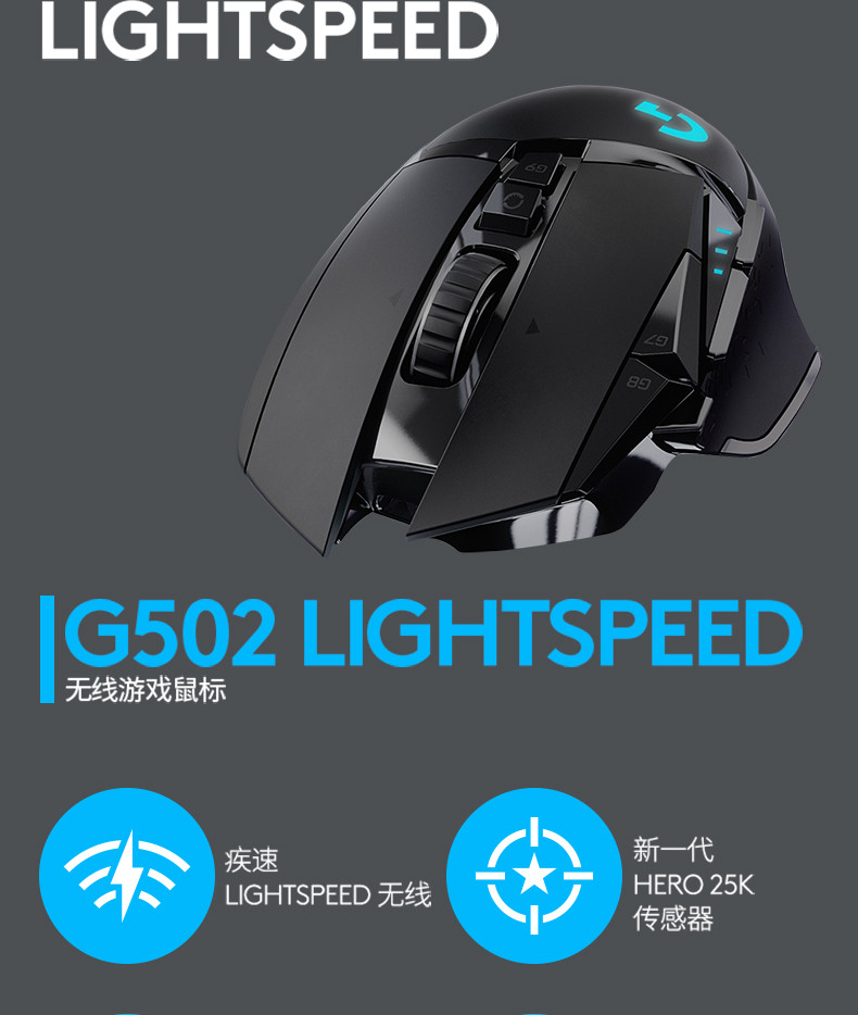 罗技/Logitech 罗技G502 无线游戏鼠标 默认规格