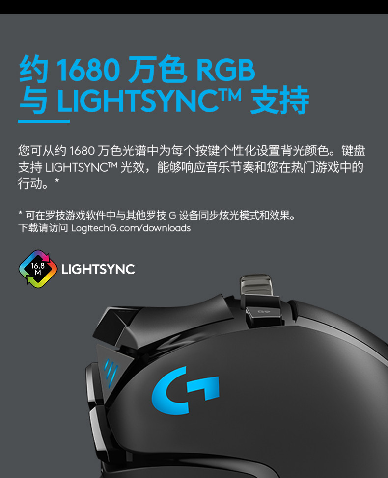 罗技/Logitech 罗技G502 HERO 主宰者游戏鼠标 默认规格