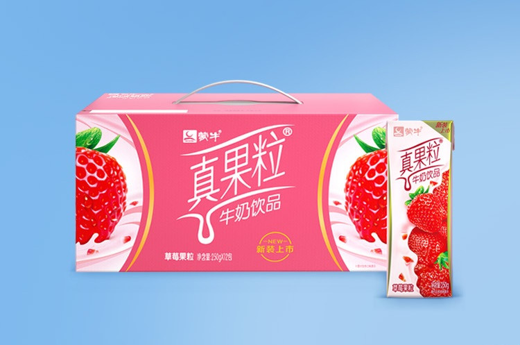 蒙牛 真果粒草莓果粒牛奶饮品250ml*10包【4月产】