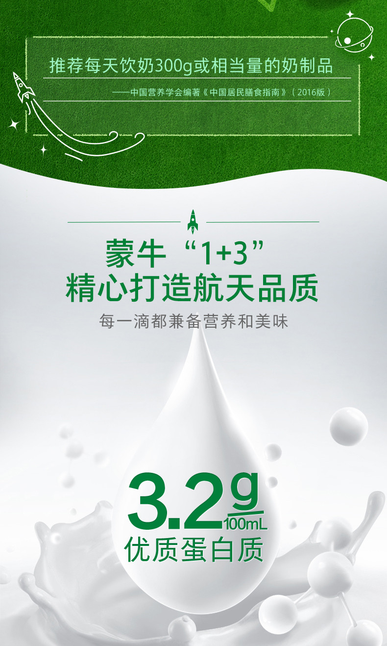 蒙牛 纯牛奶营养早餐奶整箱200ml*24包【2月产】