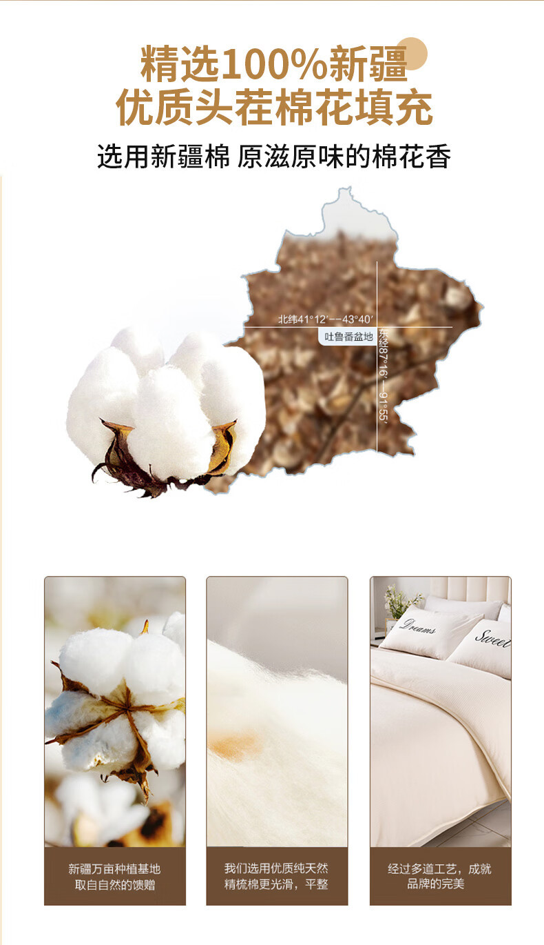  【多规格】手工长绒棉棉被4斤纯棉花被子冬被全棉被芯棉絮  独派