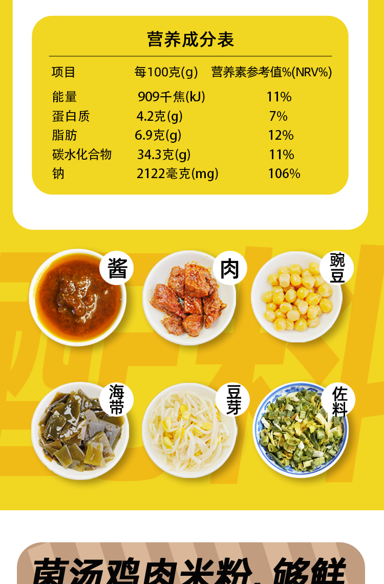 万高达味 正宗四川绵阳米粉免煮冲泡速食6桶装