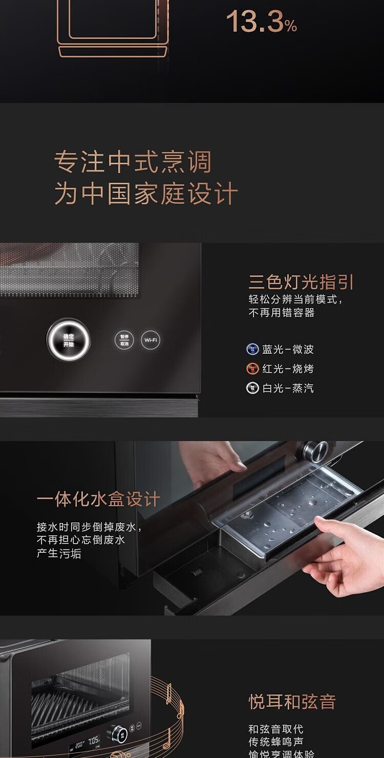 美的/MIDEA 美的微波炉烤箱一体机变频微蒸烤一体机一级能效PG23E0W